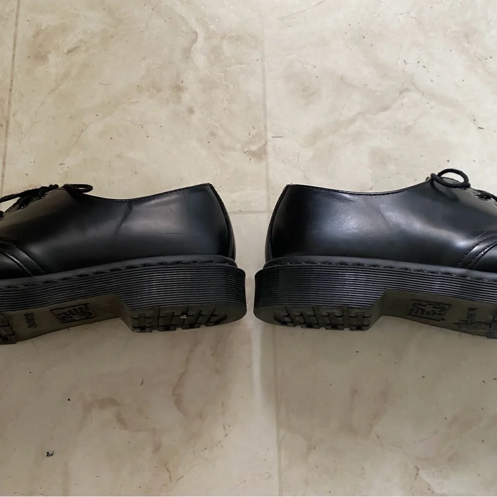 $160 Dr. Martens 1461 Mono Black Smooth Leather Lace-up Men's Oxford Derby Sz 9